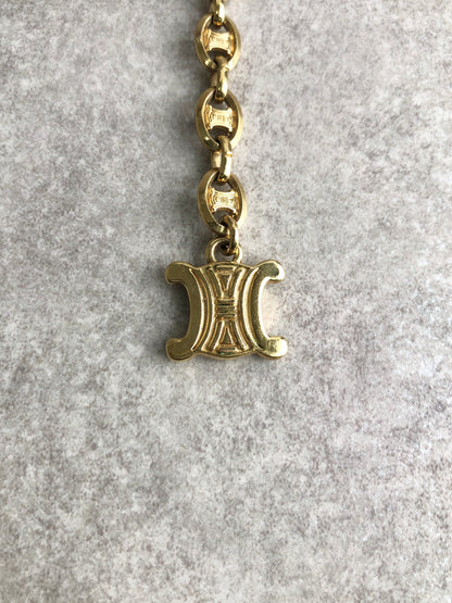 CELINE Triomphe Bracelet Gold Vintage 5uzsv2