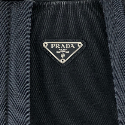 PRADA Tessuto Triangle Logo Double Pocket Backpack Black Vintage bpk4w7