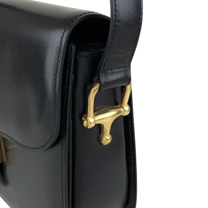 CELINE Horse Bit Shoulder bag Black Vintage jh7wiz