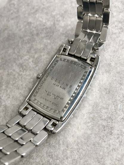 CELINE Triomphe Watch Silver Vintage 87z4zs