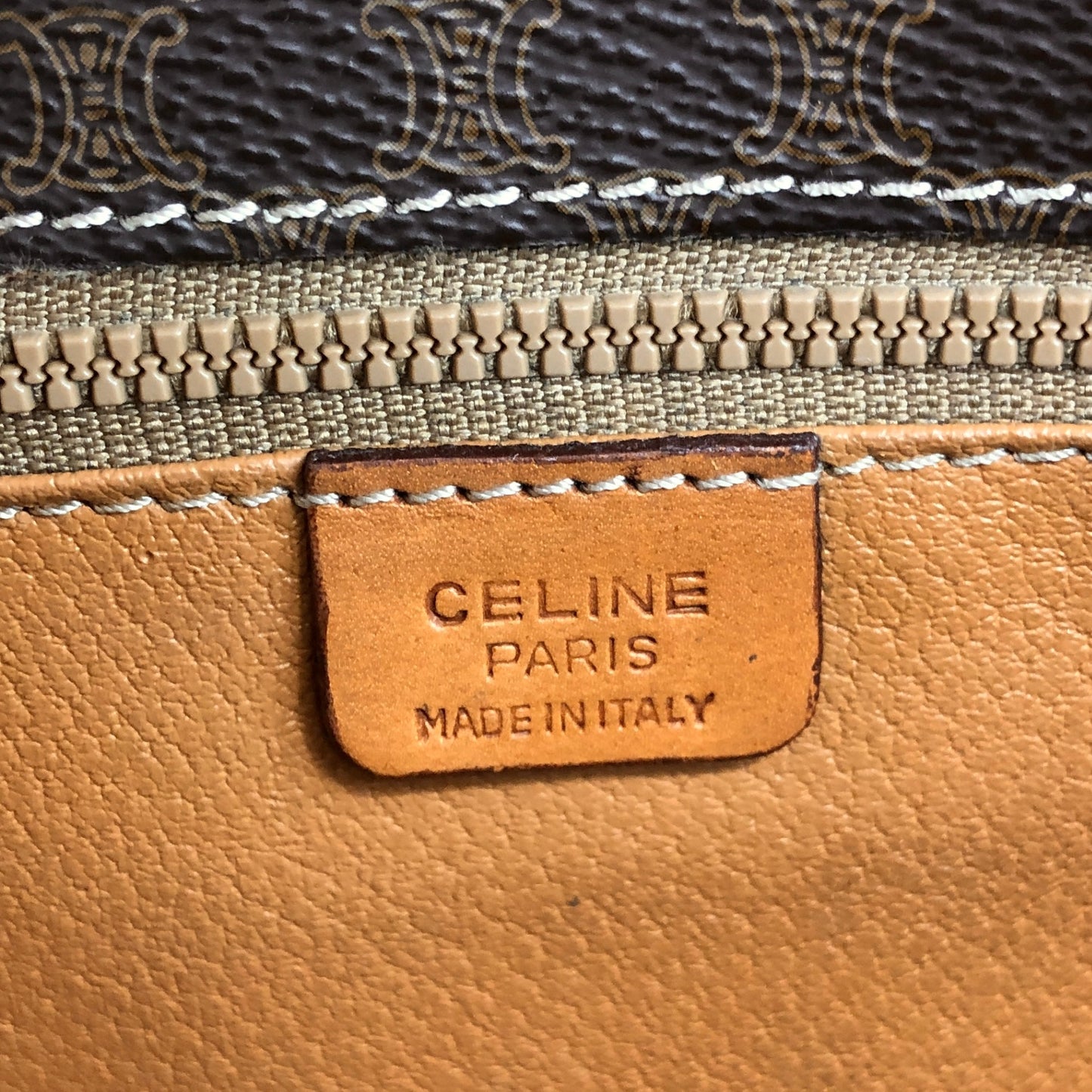 CELINE Macadam Horse Bit Shoulder bag Brown Vintage 3w54jc