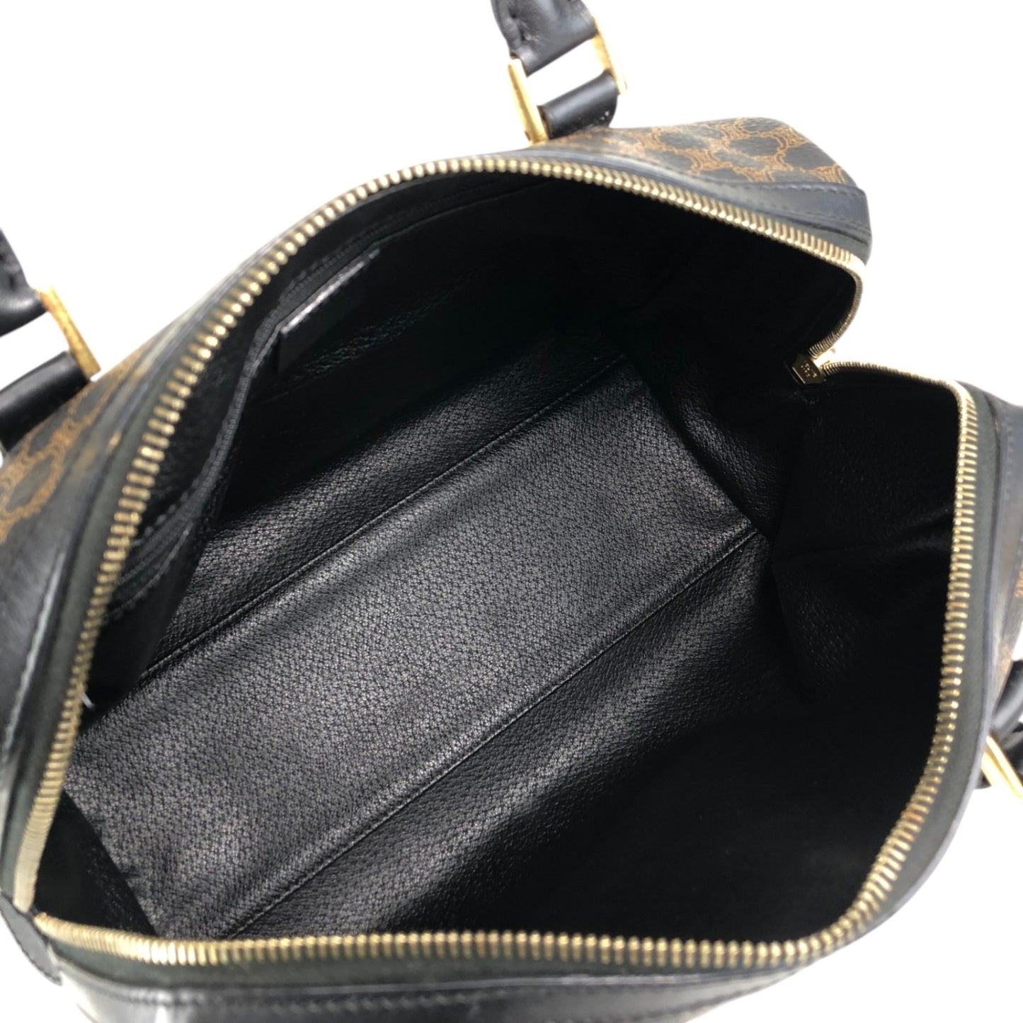 CELINE Macadam Blason Two-way Small Boston bag Shoulder bag Black Vintage d4zwjm