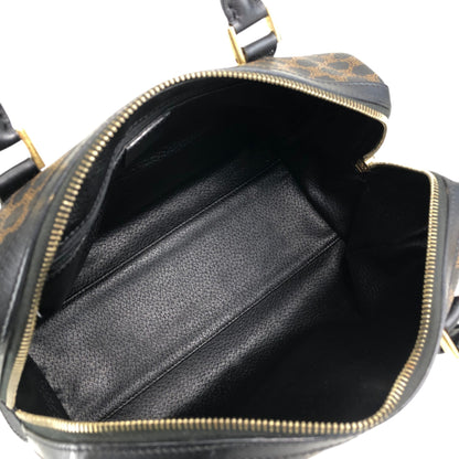 CELINE Macadam Blason Two-way Small Boston bag Shoulder bag Black Vintage d4zwjm