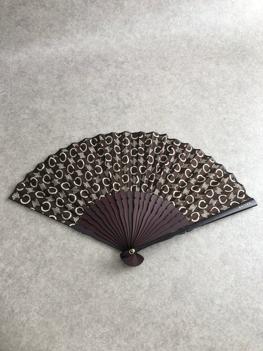CELINE Hand fan Brown Vintage 2arjak