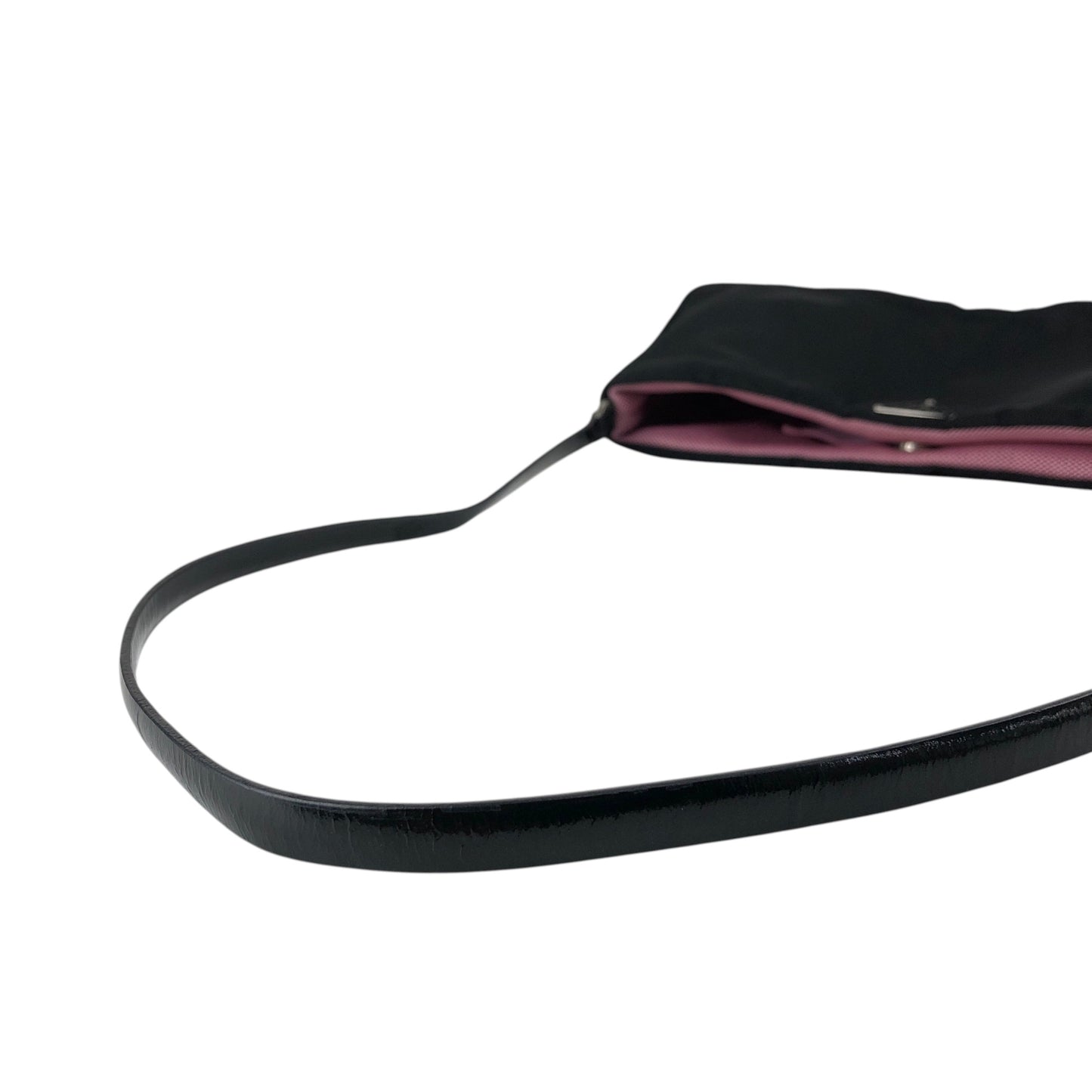 PRADA Tessuto Triangle Logo Shoulder bag Black Vintage 3nedhc