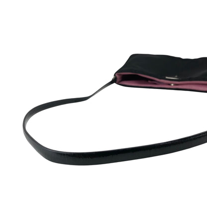 PRADA Tessuto Triangle Logo Shoulder bag Black Vintage 3nedhc