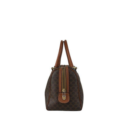 CELINE Macadam Blason Handbag Boston bag Brown Vintage u6p2h4