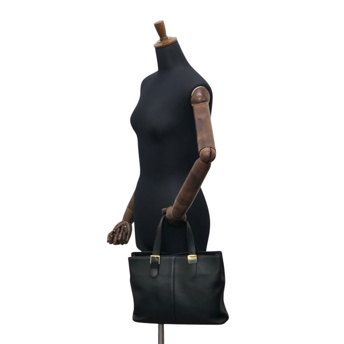 BURBERRY Logo Handbag Black Vintage w33ucy