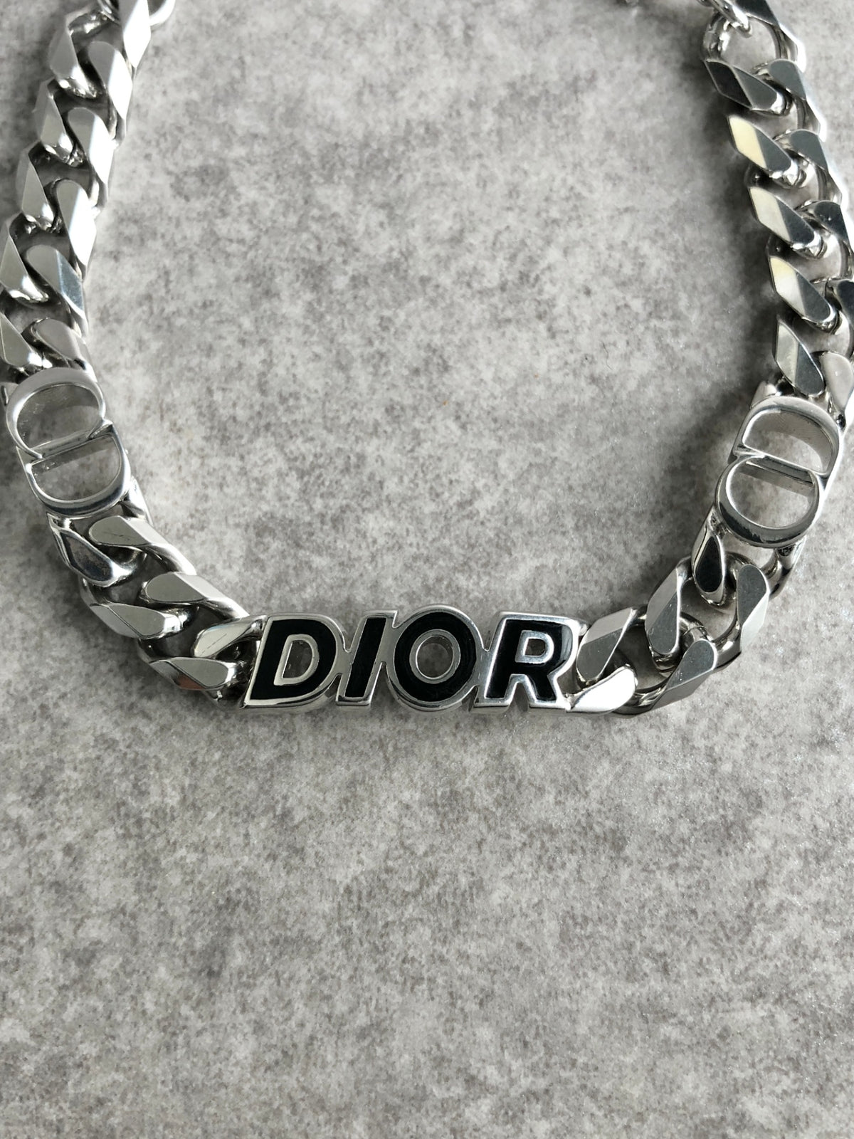 Christian Dior Logo Motif Bracelet Silver Vintage nympwb