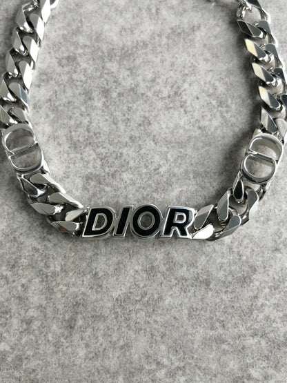 Christian Dior Logo Motif Bracelet Silver Vintage nympwb