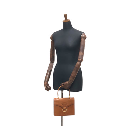 CELINE Horse Bit Handbag Brown Vintage w8t6ny