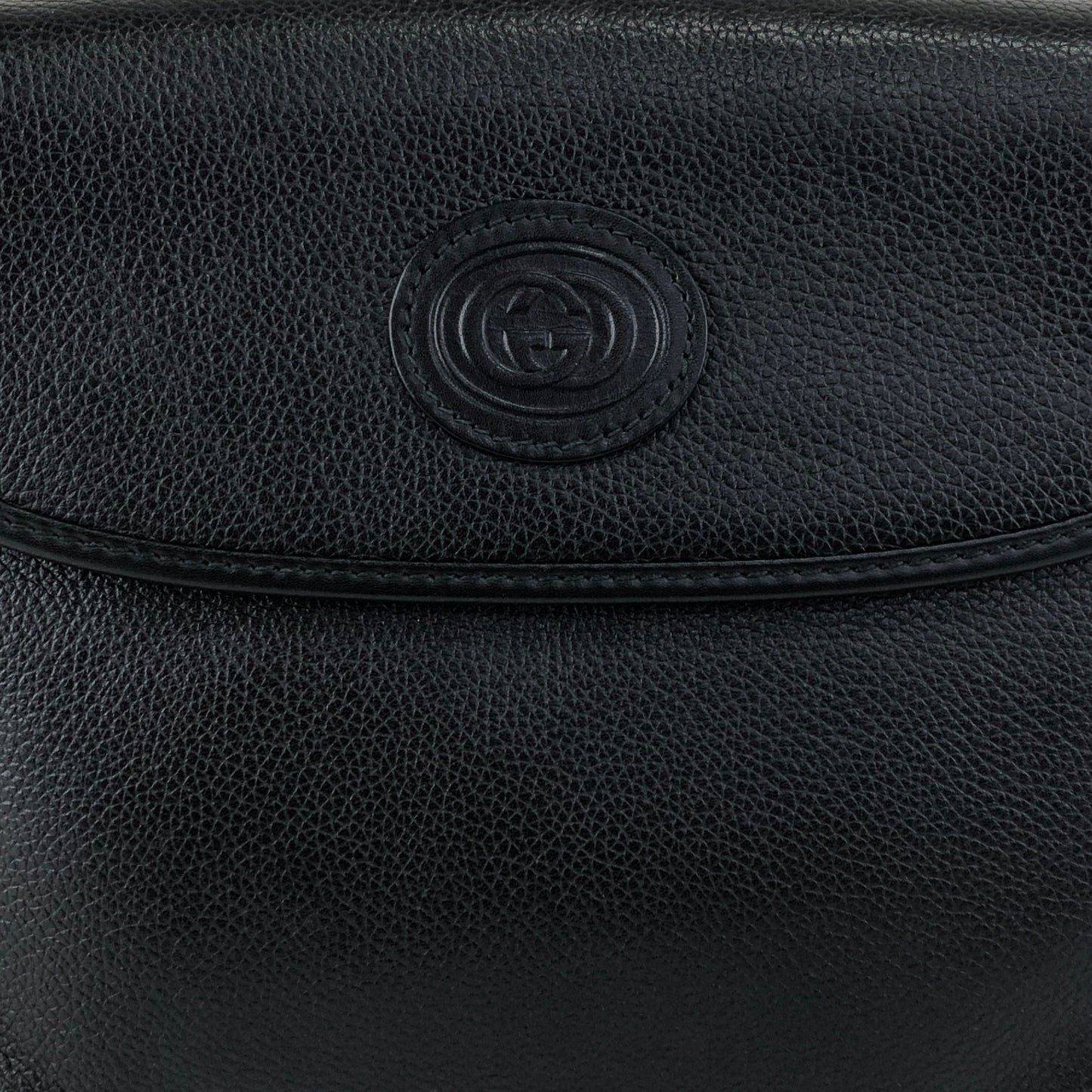 GUCCI Logo Shoulder bag Black Vintage irwn5s