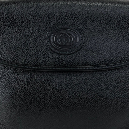 GUCCI Logo Shoulder bag Black Vintage irwn5s