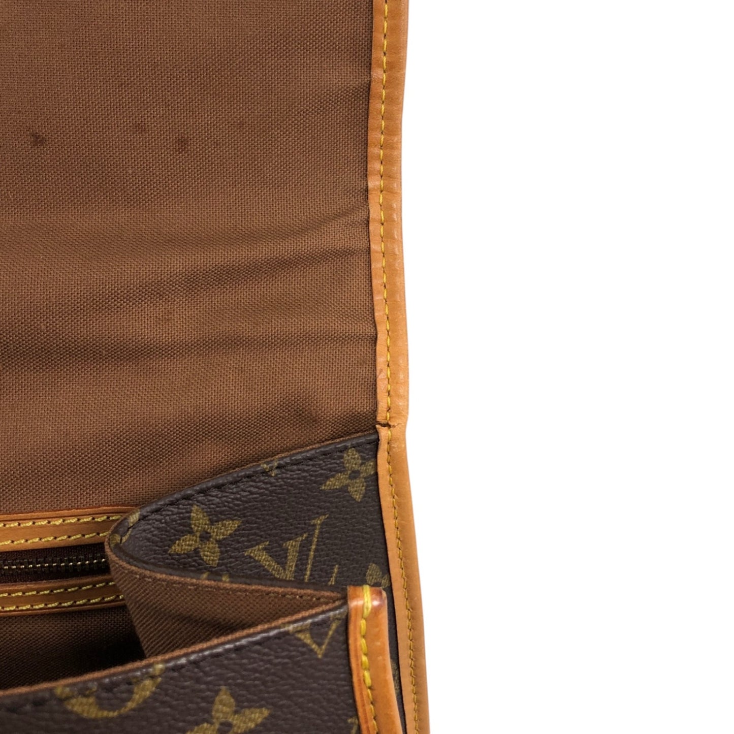 LOUIS VUITTON Monogram Front Buckle Two-way Handbag Shoulder bag Brown Vintage 5id2zj