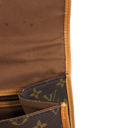 LOUIS VUITTON Monogram Front Buckle Two-way Handbag Shoulder bag Brown Vintage 5id2zj
