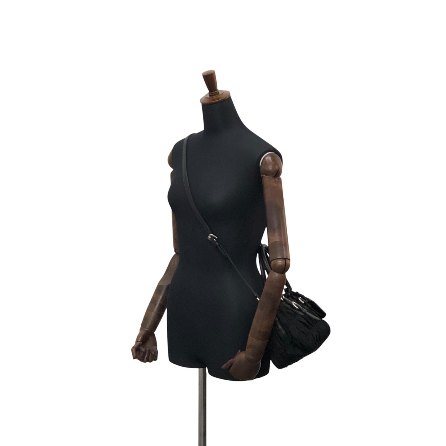 PRADA Tessuto Triangle Logo Two-way Handbag Shoulder bag Black Vintage kcds2w