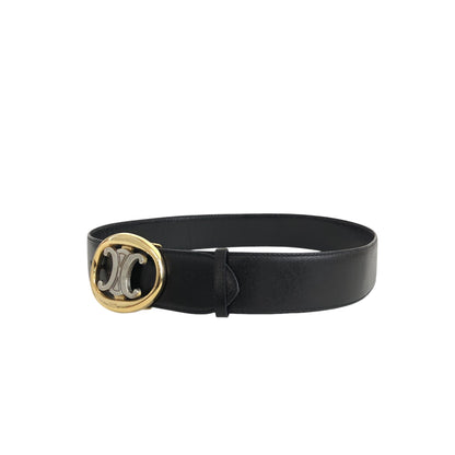 CELINE Triomphe Belt Black Vintage azg2px