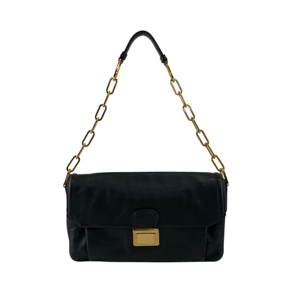 miumiu Turn Lock Chain Shoulder bag Black Vintage prsynv