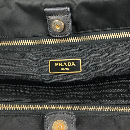 PRADA Tessuto Triangle Logo Front Pocket  Totebag Black Vintage 6rrumw