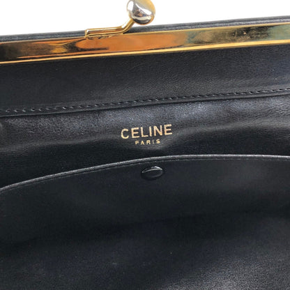 CELINE Blason Metal Clasp Chain Shoulder bag Black Vintage fsu5cp