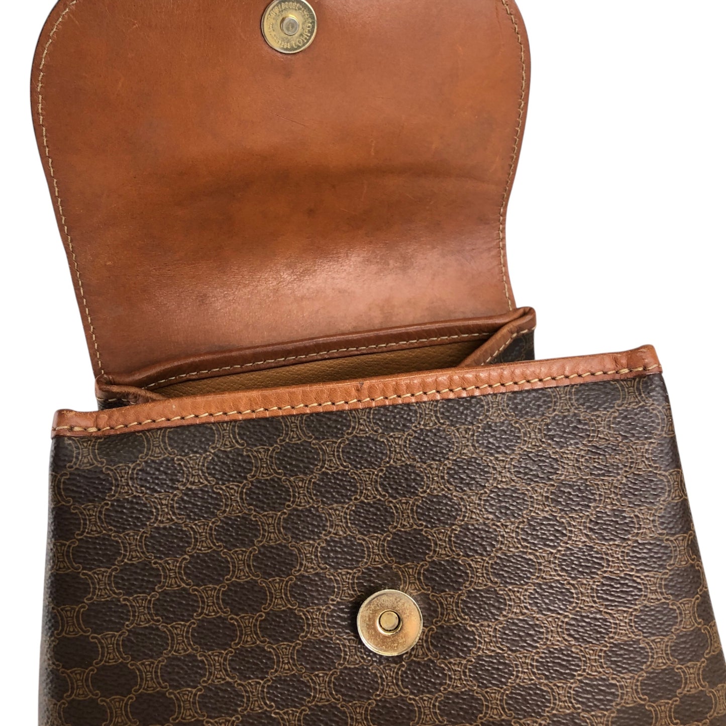 CELINE Macadam Charm Backpack Brown Vintage jz6ee6