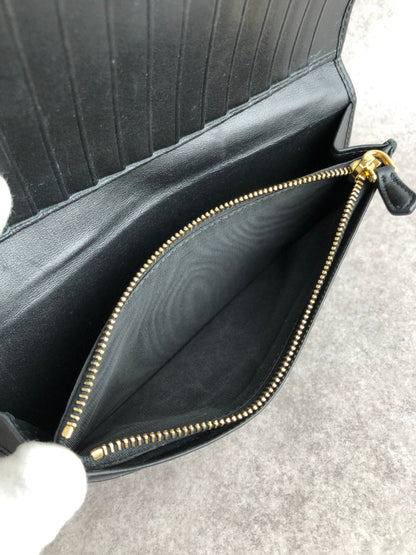 PRADA Logo Long Wallet Black Vintage yvkvsz