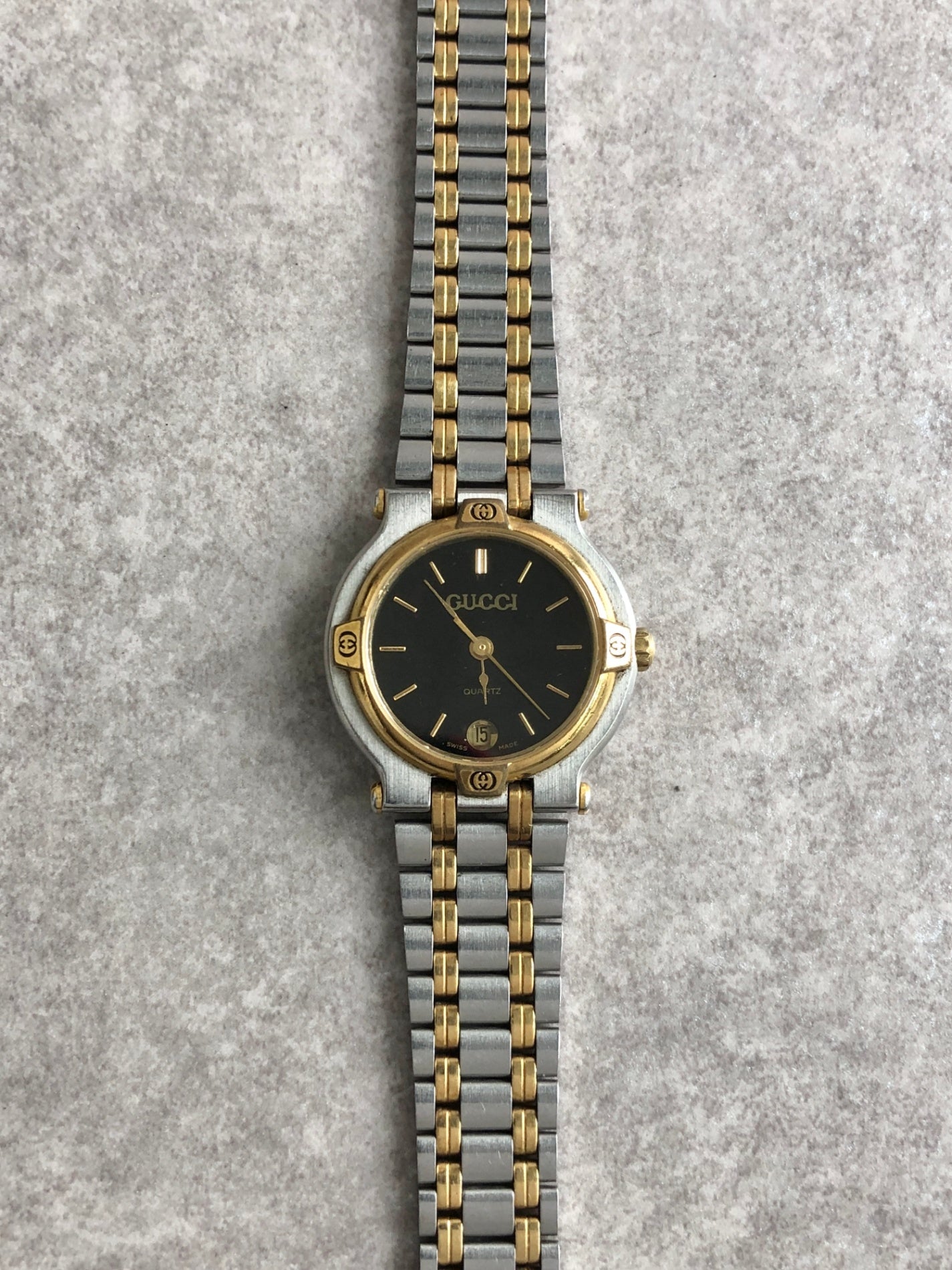 GUCCI Watch Silver×Gold 9000L Vintage r346dk