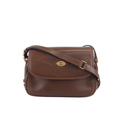 GUCCI Logo Shoulder bag Brown Vintage 56um6g