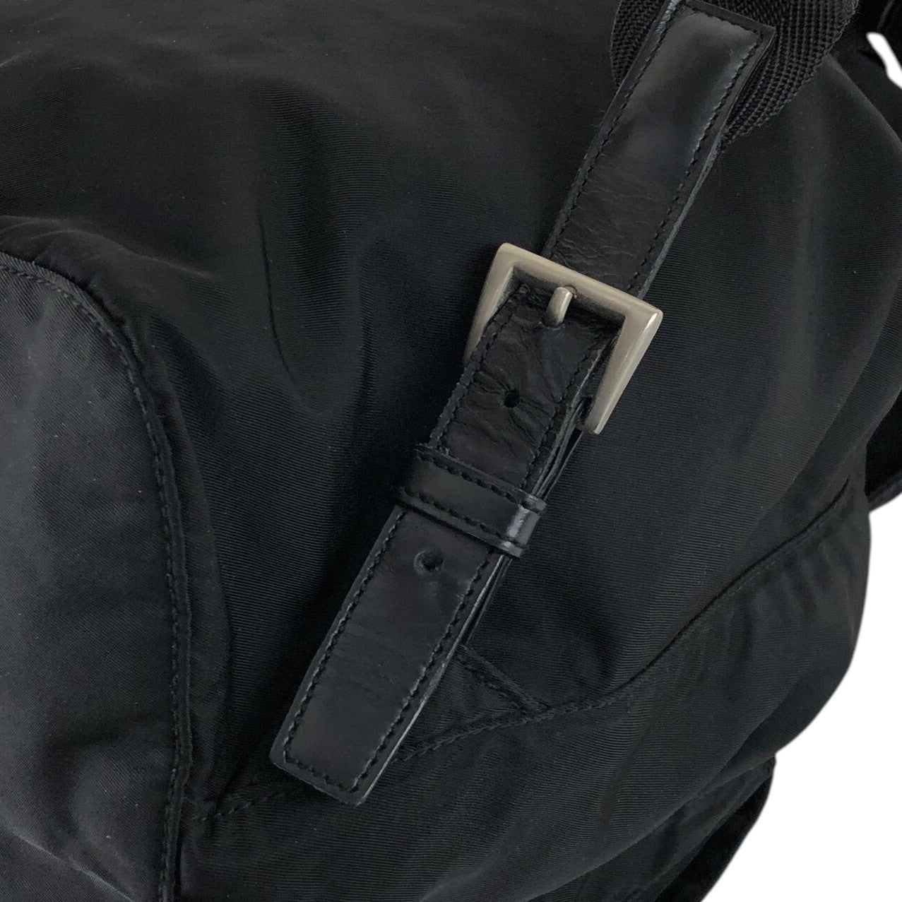 PRADA Triangle Logo Double Pocket Backpack Black Vintage 7hx8bf