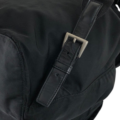 PRADA Triangle Logo Double Pocket Backpack Black Vintage 7hx8bf