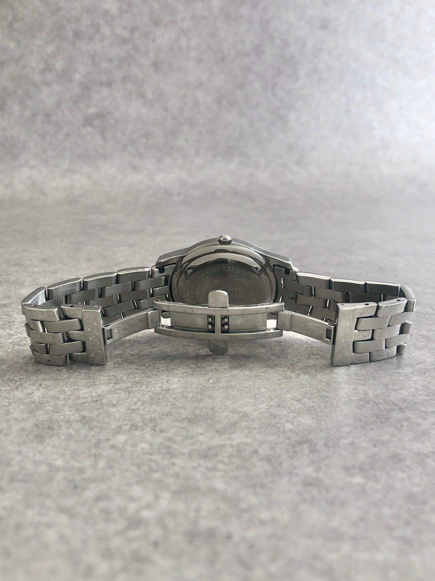 GUCCI Quartz Watch Silver×Black 5500M Vintage naczc4