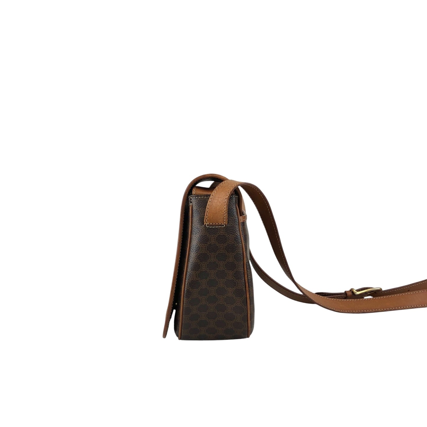 CELINE Macadam Blason Shoulder bag Brown Vintage huc7ji