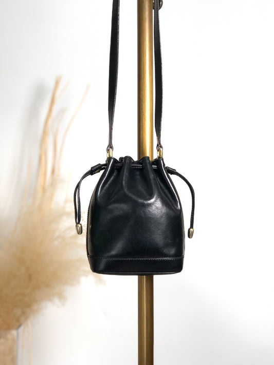 CELINE Drawstring Shoulder bag Black Vintage bp8mps