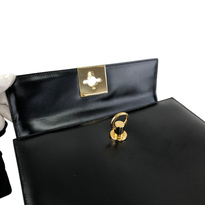 CELINE Gancini Two-way Handbag Shoulder bag Black Vintage nifgs8