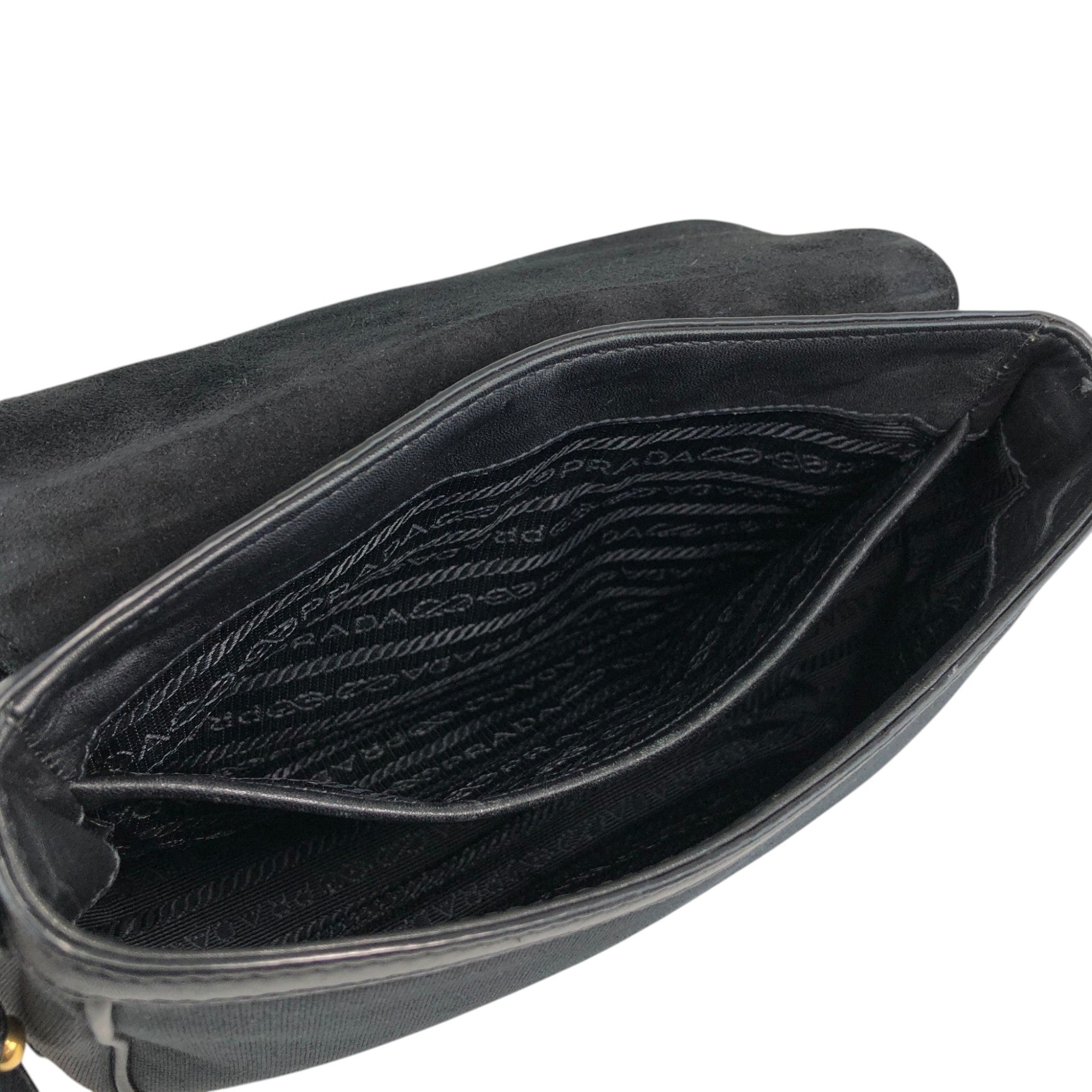 PRADA Logo Shoulder bag Black Vintage 4w22ct – VintageShop solo
