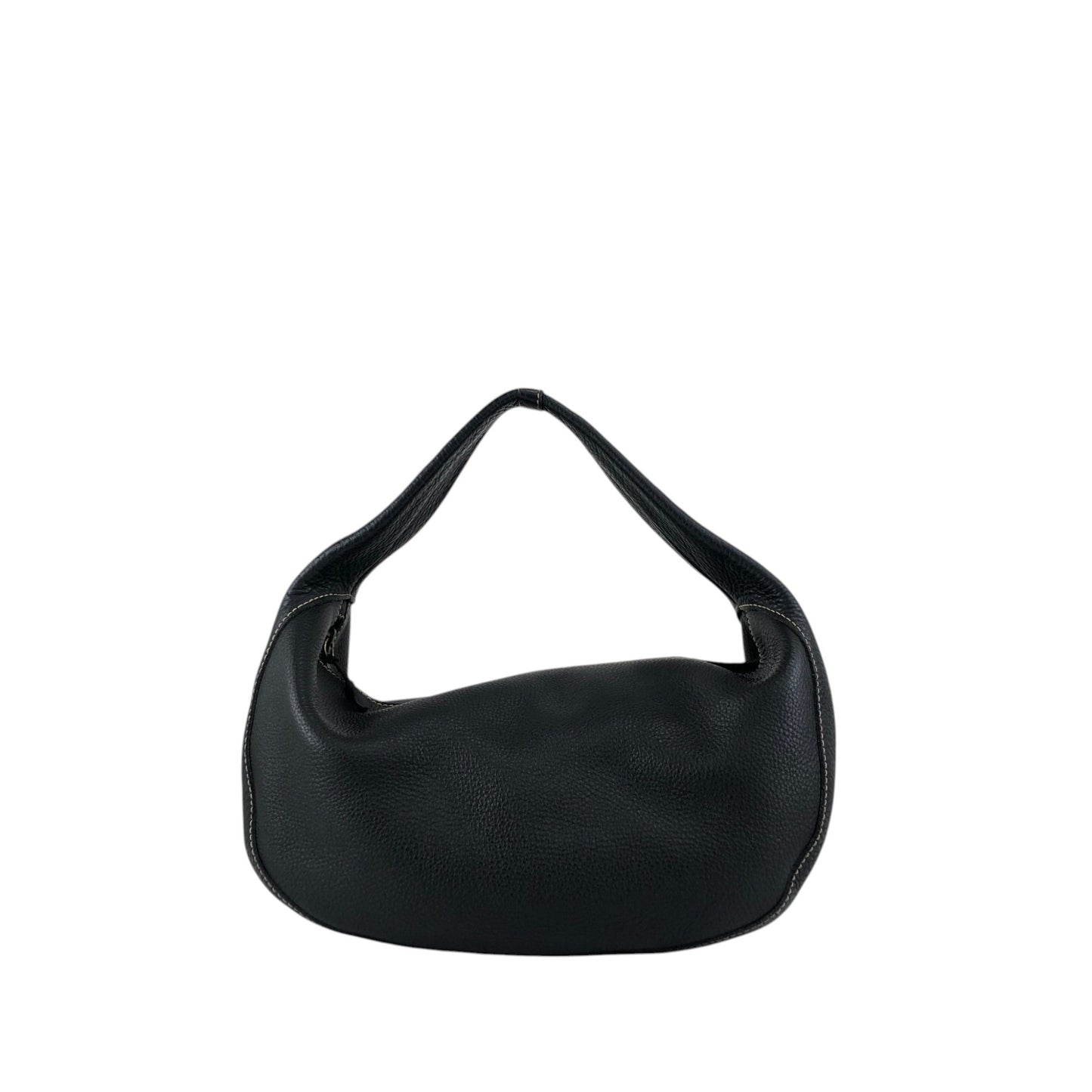 miu miu Logo Embossed Handbag Hobobag Black Vintage 438w43
