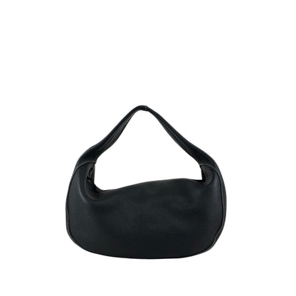 miu miu Logo Embossed Handbag Hobobag Black Vintage 438w43