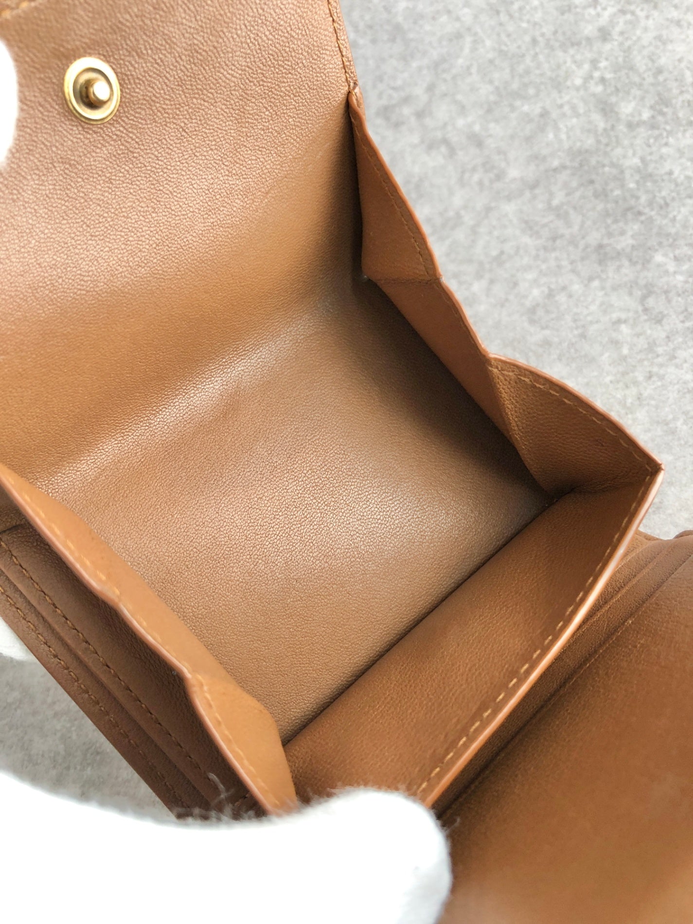 SAINT LAURENT PARIS YSL Logo Trifold Wallet Brown Vintage 2d43kh
