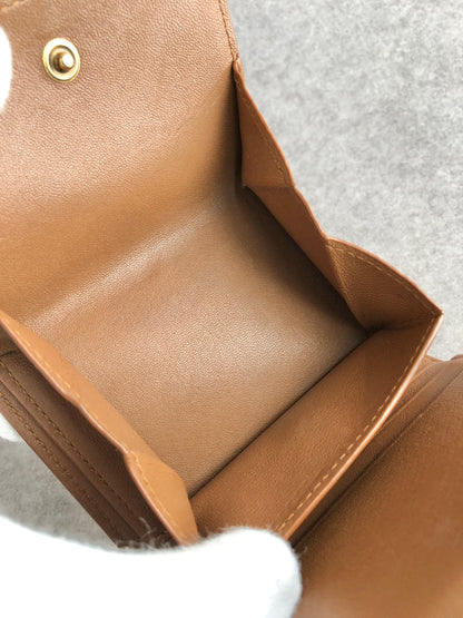 SAINT LAURENT PARIS YSL Logo Trifold Wallet Brown Vintage 2d43kh