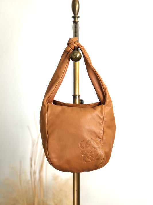 LOEWE Anagram Shoulder bag Hobobag Camel Vintage 6sxnri