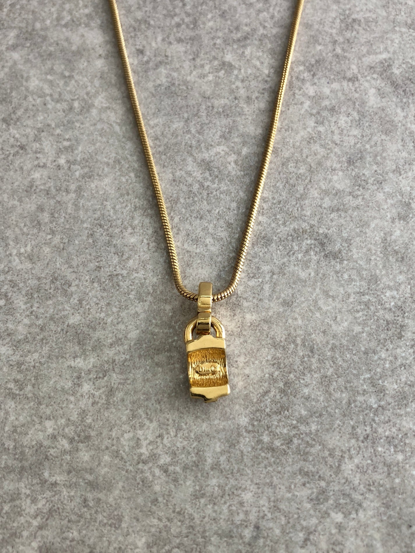 Christian Dior Rhinestone Necklace Gold Vintage i8w5tf