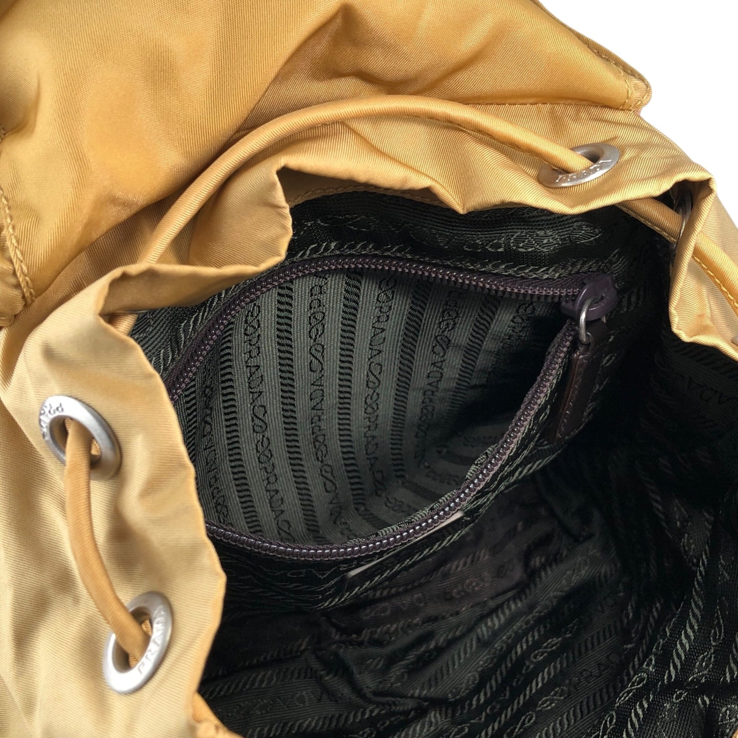 PRADA Tessuto Triangle Logo Backpack Yellow Vintage zmixxc