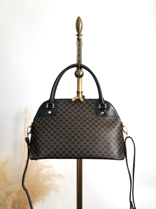 CELINE Macadam Two-way Handbag Shoulder bag Black Vintage zmn3dz
