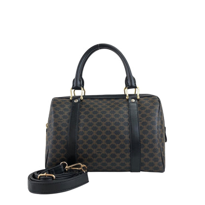 CELINE Macadam Two-way Handbag Shoulder bag Black Vintage ufhk7t