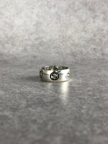 GUCCI Silver Blind For Love Ring Vintage bv4c3r