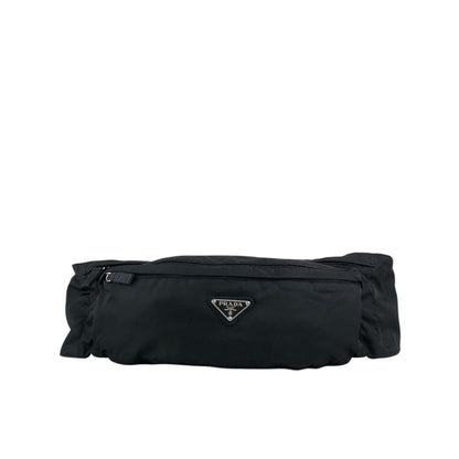 PRADA Tessuto Triangle Logo Sling bag Black Vintage zrmm8e