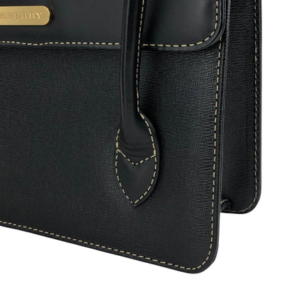 BURBERRY Logo Handbag Black Vintage 3ziibs