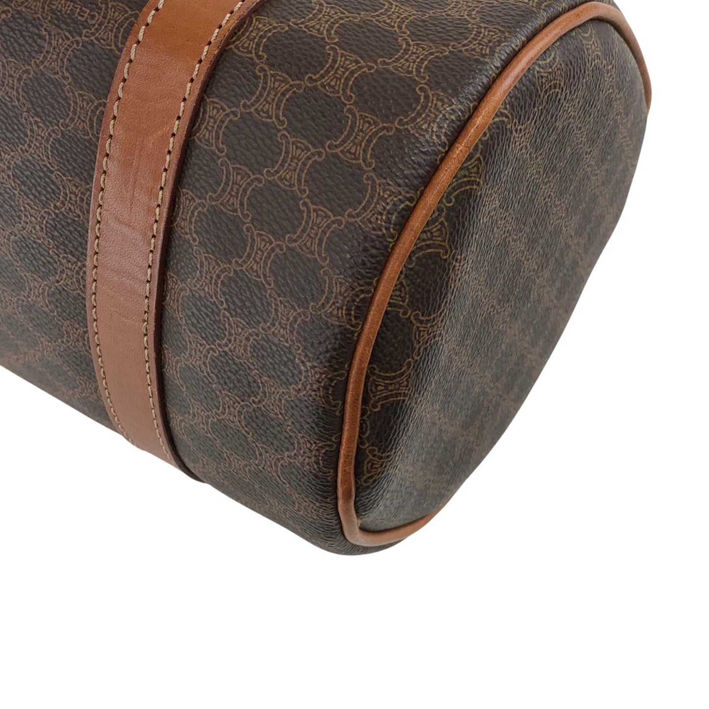 CELINE Macadam Blason Handbag Brown Vintage s5ej7j