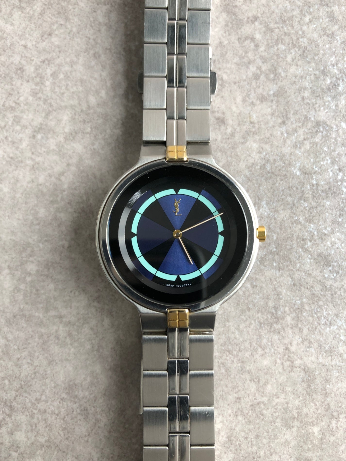 Yves Saint Laurent Quartz Watch Silver 9620-H13847Y Vintage 28zc4x