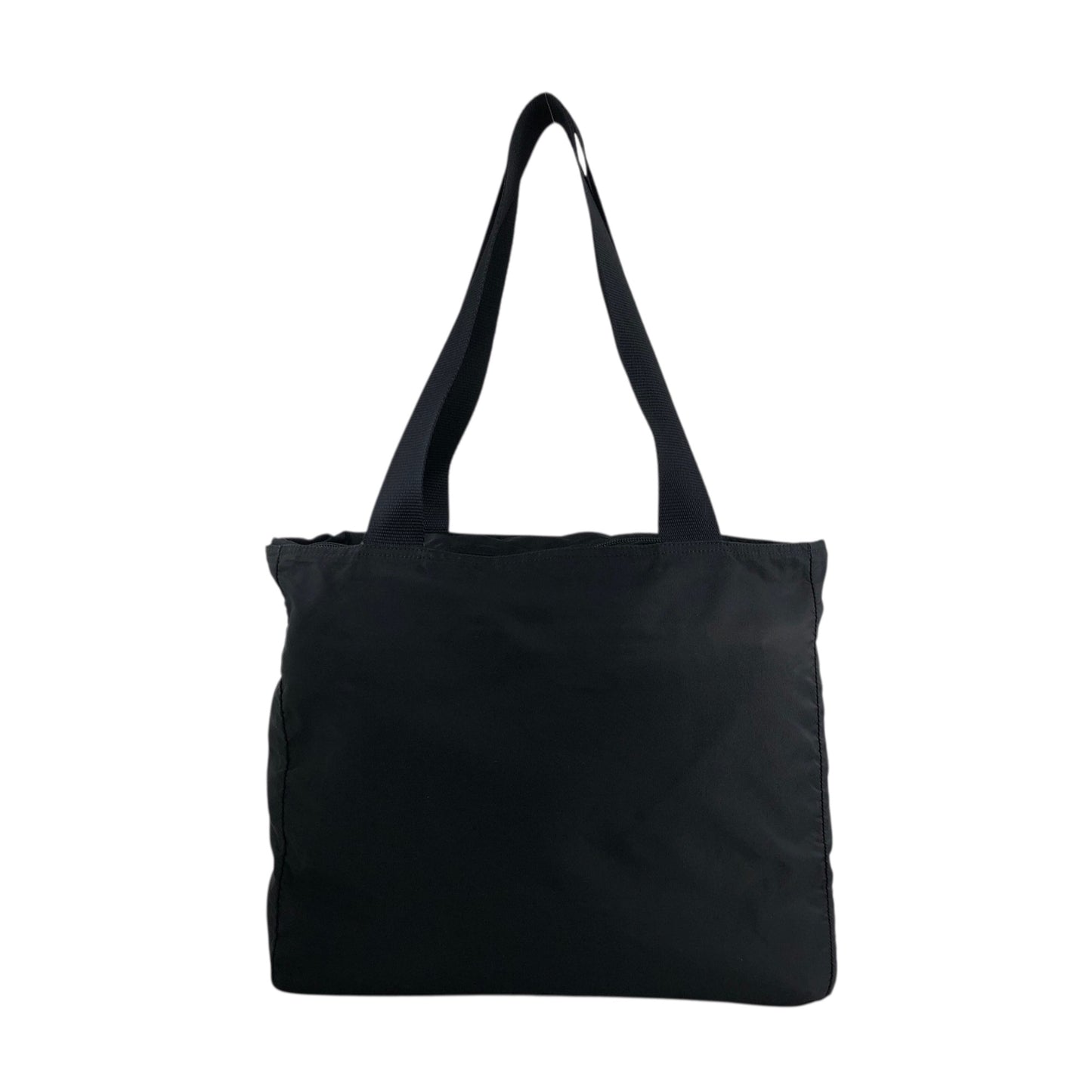 PRADA Tessuto Triangle Logo Front Zipper Totebag Black Vintage vda5bg